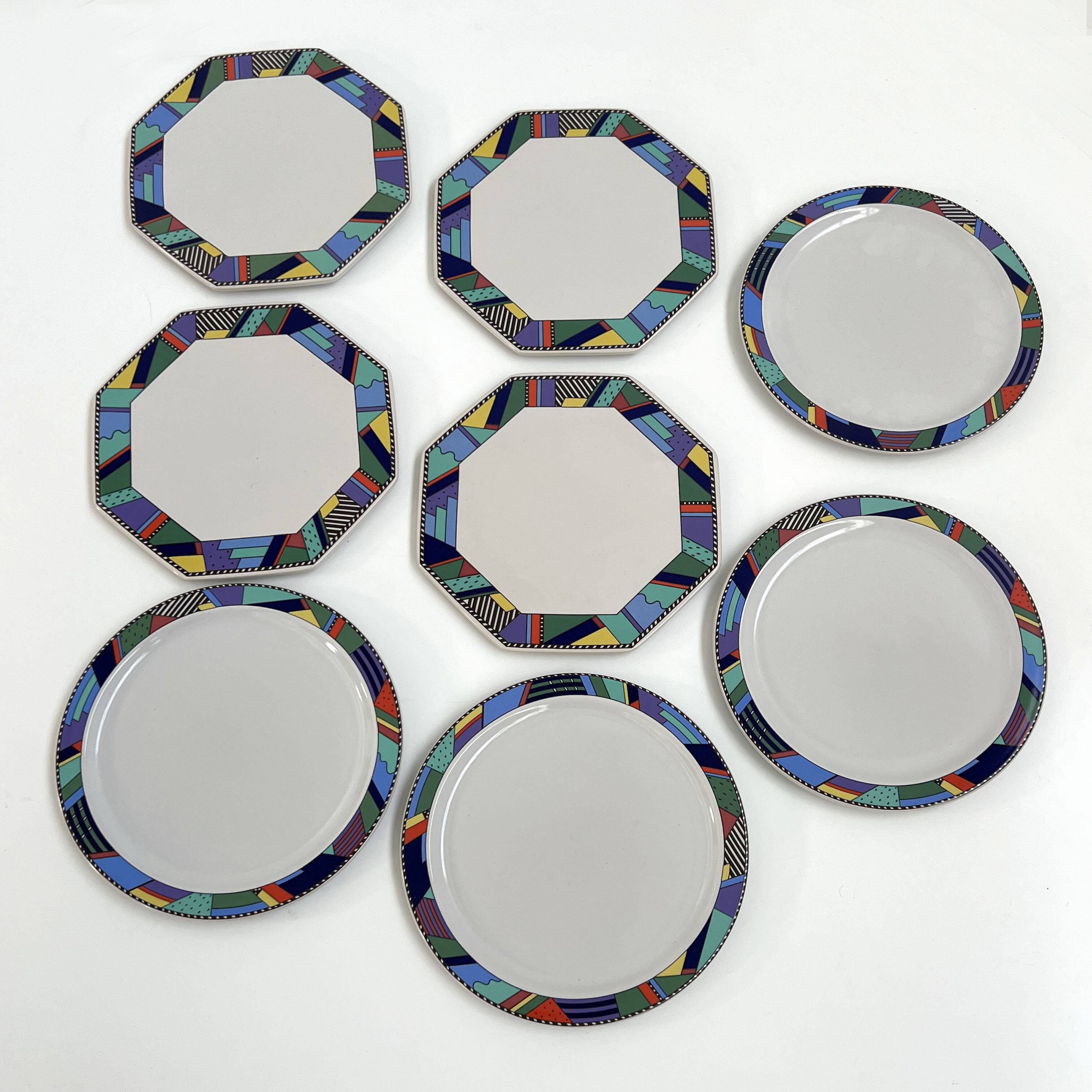 Set of 8 Scenario Metropol plates by Barbara Brenner for Rosenthal, 90