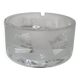Thick frosted glass ashtray and pocket tray, 1980s savannah design, 13 cm.