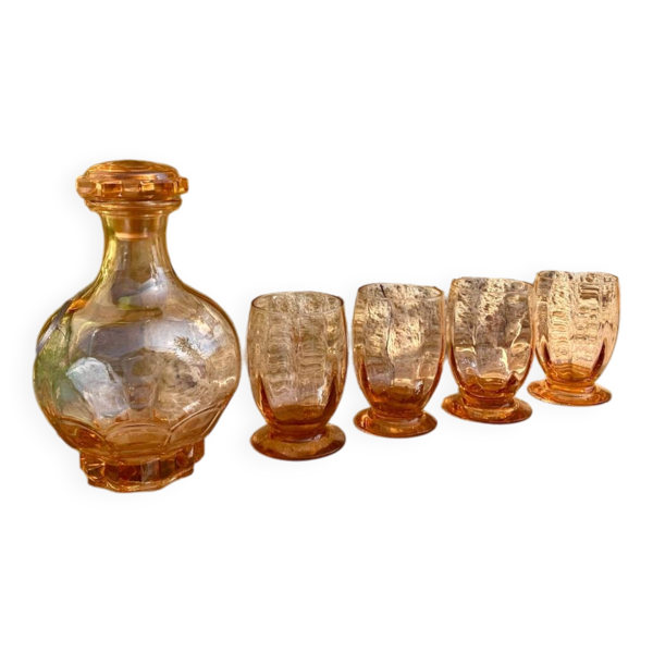 Ensemble verres et carafe en Rosaline