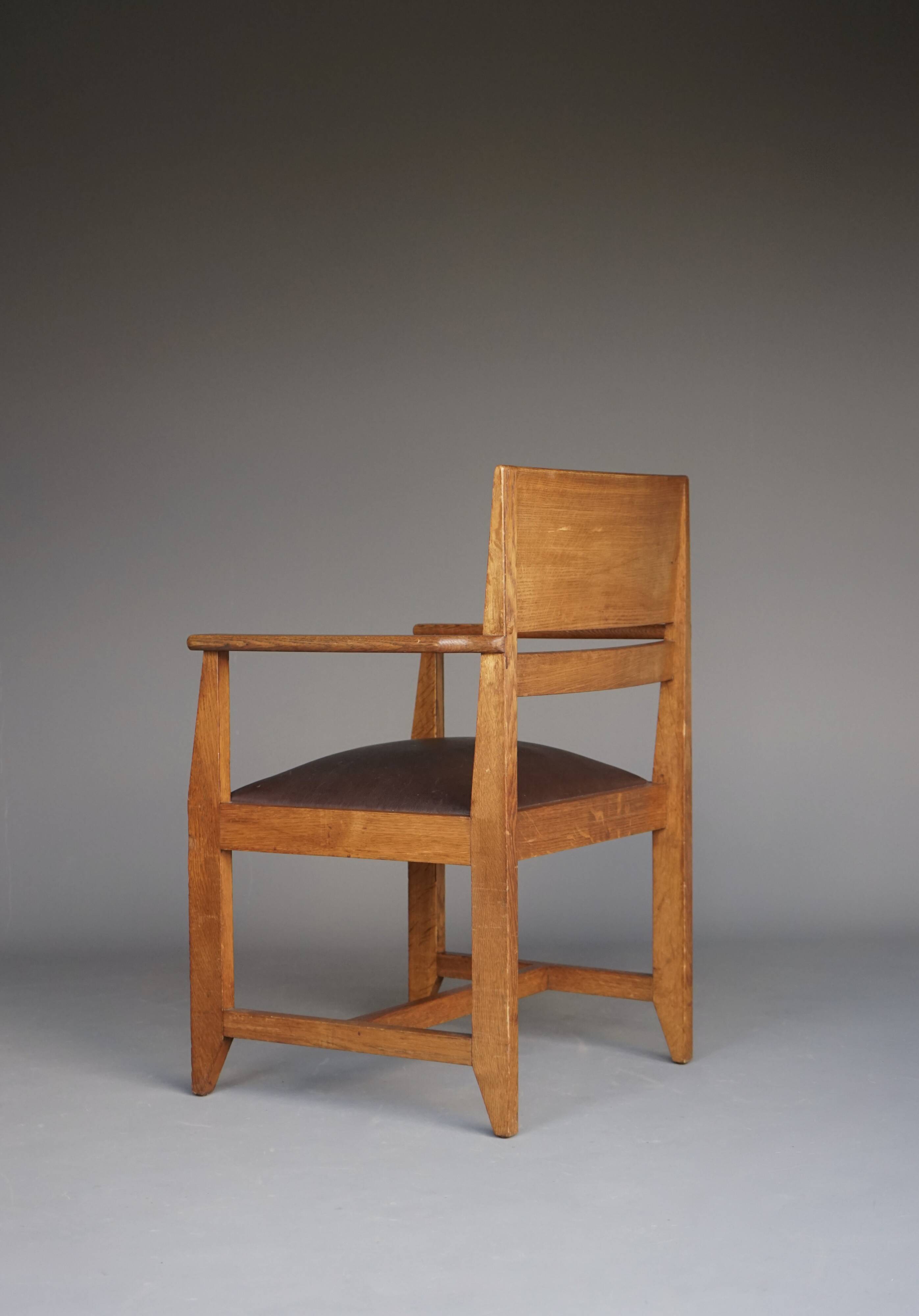 Oak Armchair by Henk Wouda for H. Pander & Zn., 1930s