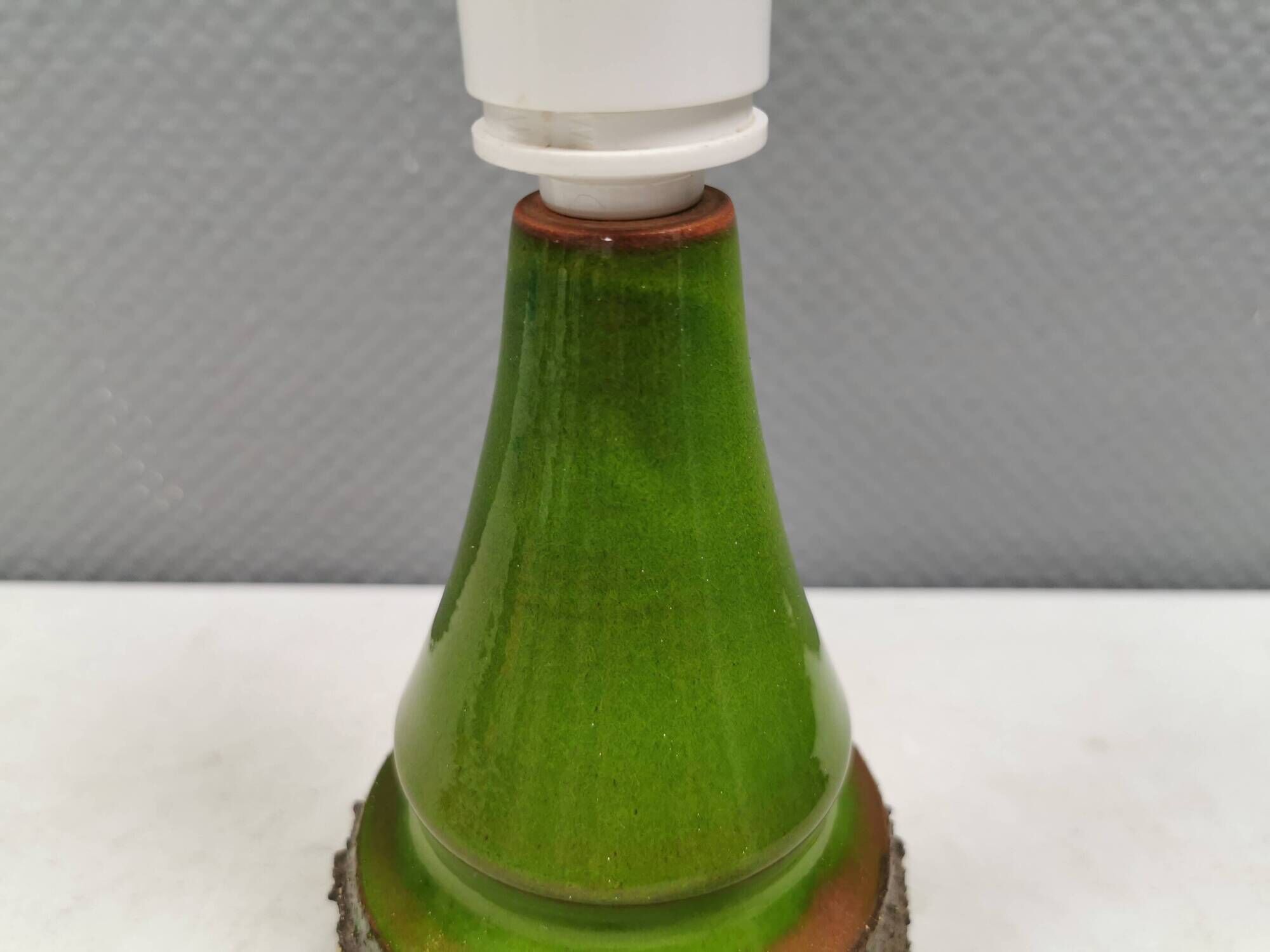 Lampe de table en émail vert de Bartholdy Ceramics, années 1960-70, Danemark.
