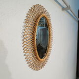 Rattan oval mirror 47x61cm