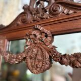 Miroir ancien en bois sculpté 82x48