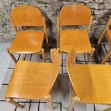 Lot 6 chaises danois empilable 1970 vintage