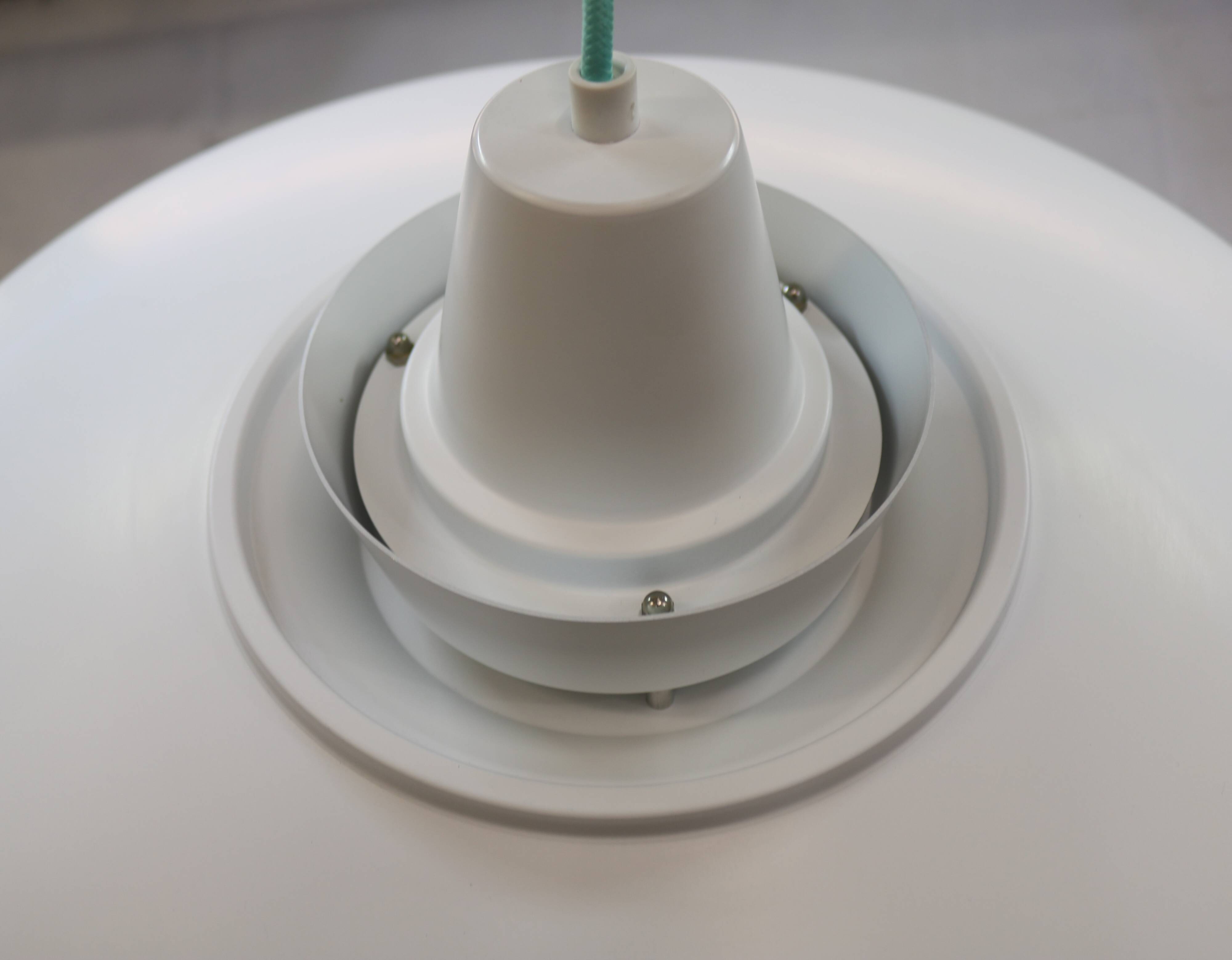 Vintage David Mogensen White Pendant Lamp, Super Light A/S, Danish Mid-Cent