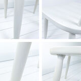 Chaise vintage blanche en bois