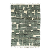 Tapis berbère marocain en laine vert et blanc 200x300 cm – Tapis design con