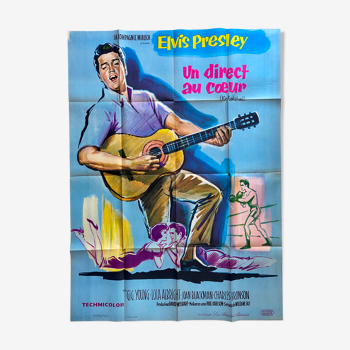 Affiche cinéma "Un Direct au Cœur" Elvis Presley 120x160cm 1962