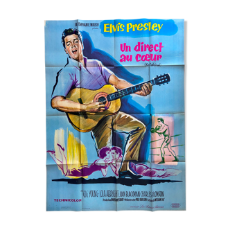 Affiche cinéma "Un Direct au Cœur" Elvis Presley 120x160cm 1962