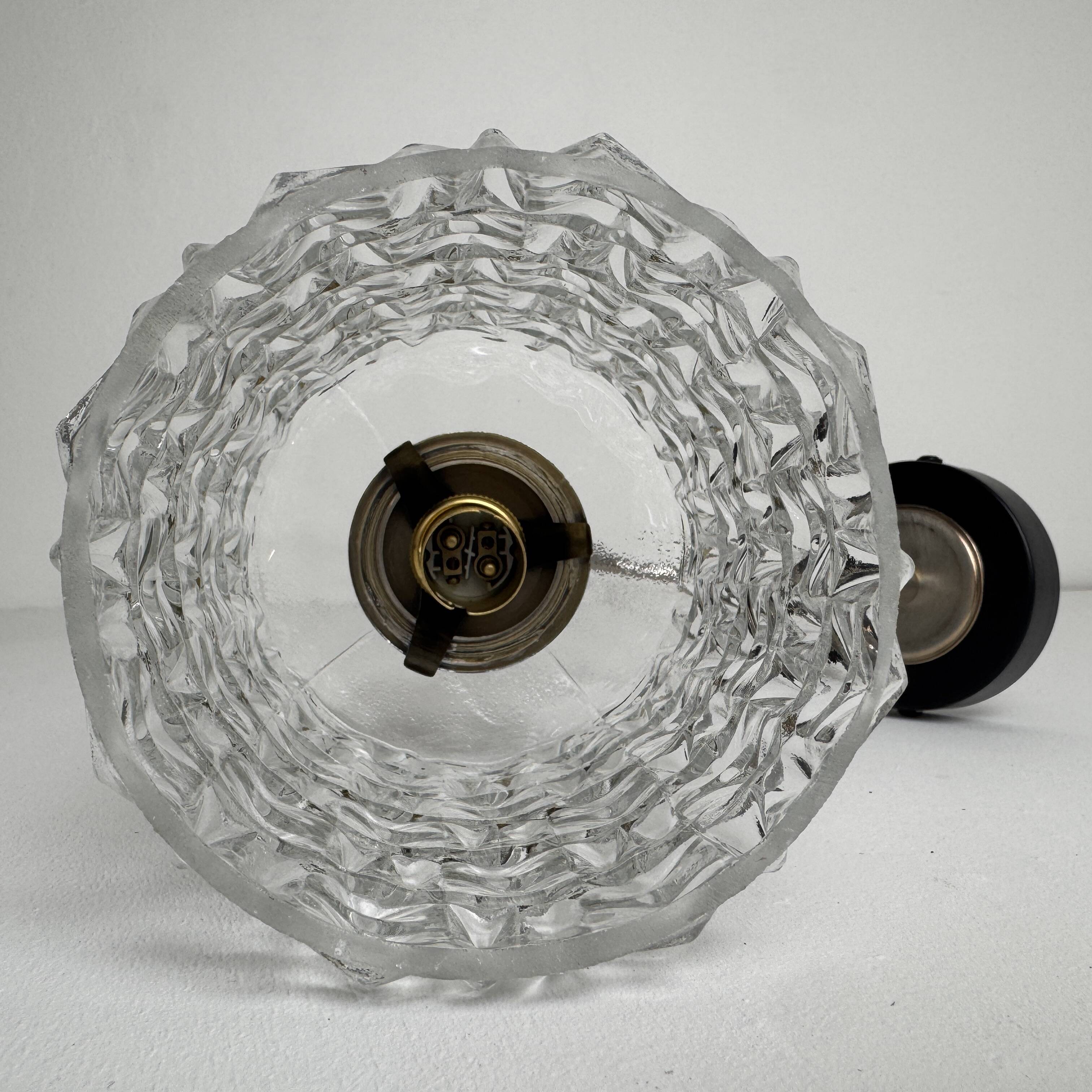 Vintage glass wall light "diamond point"