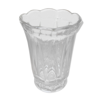 Vase ancien verre moulé made in France années 70