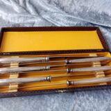 Box of 6 table knife steel blade and silver handle
