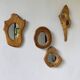 Set de 4 miroirs organiques brutalistes en bois années 50