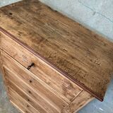 Matt varnished wooden chest of drawers