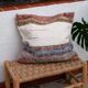 Handwoven cushion cover made from recycled cotton