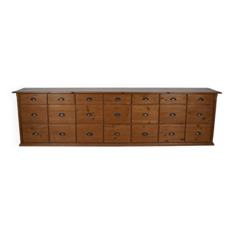 Large German Pine Apothecary / Shop Cabinet, 1930s