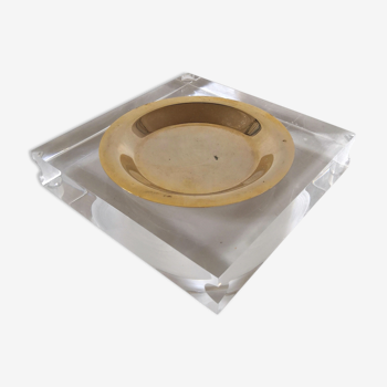 Empty cup pocket Plexiglas ashtray lucite design 70s