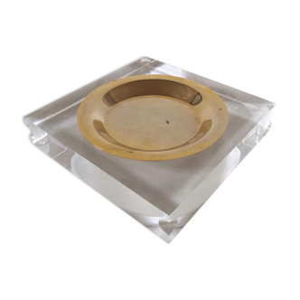 Empty cup pocket Plexiglas ashtray lucite design 70s