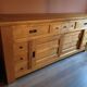Solid oak sideboard, ideal for farmhouses or country homes, thick wood