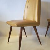 Series of 6 vintage chairs compass feet