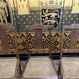 3 caned art deco chairs