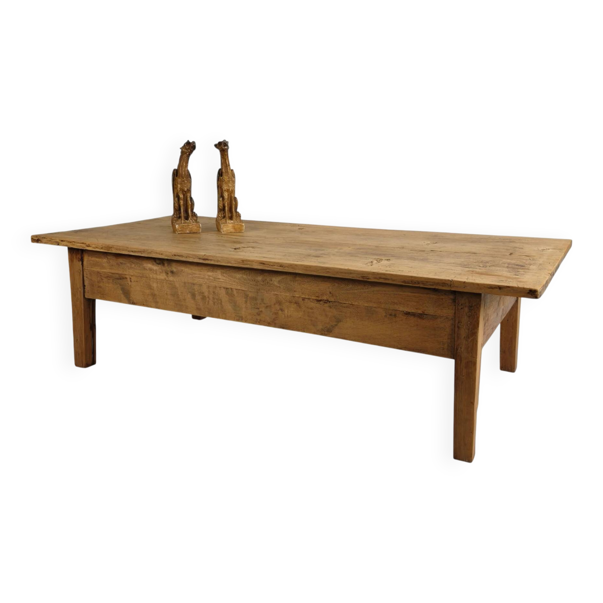 Antique 19th century French farmhouse oak coffee table