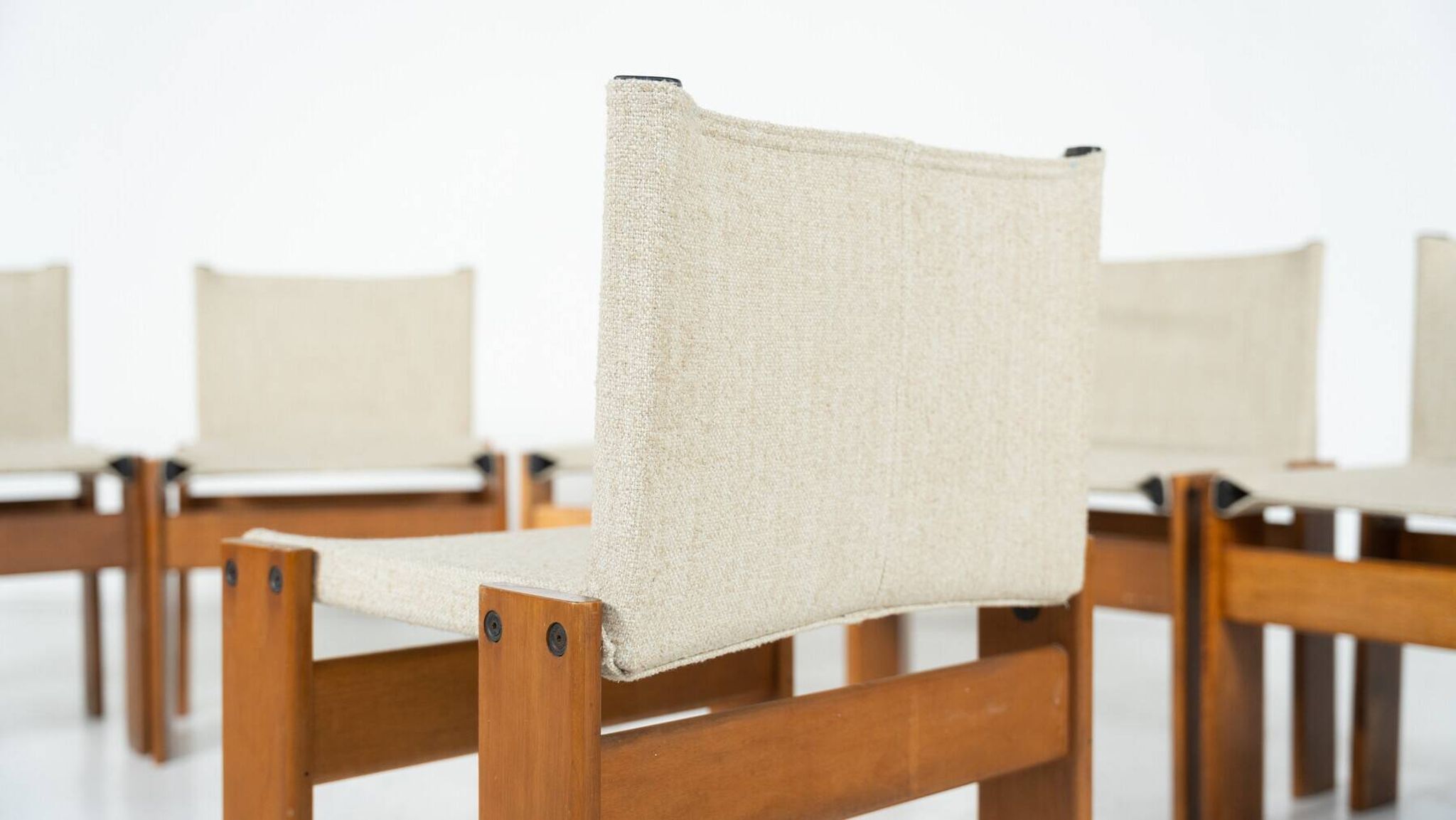 Set of 12 Monk dining chairs by Afra & Tobia Scarpa for Molteni, 1970s.