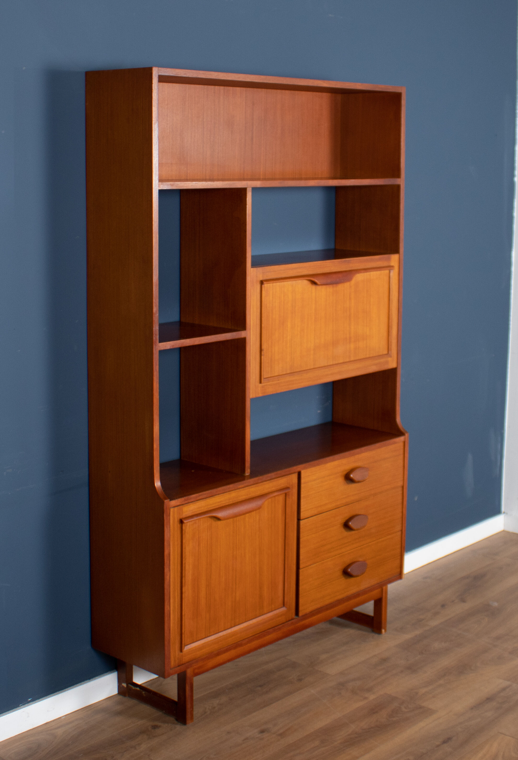 Retro Teak 1960s Stonehill Mid Century Wall Unit Room Divider Shelving