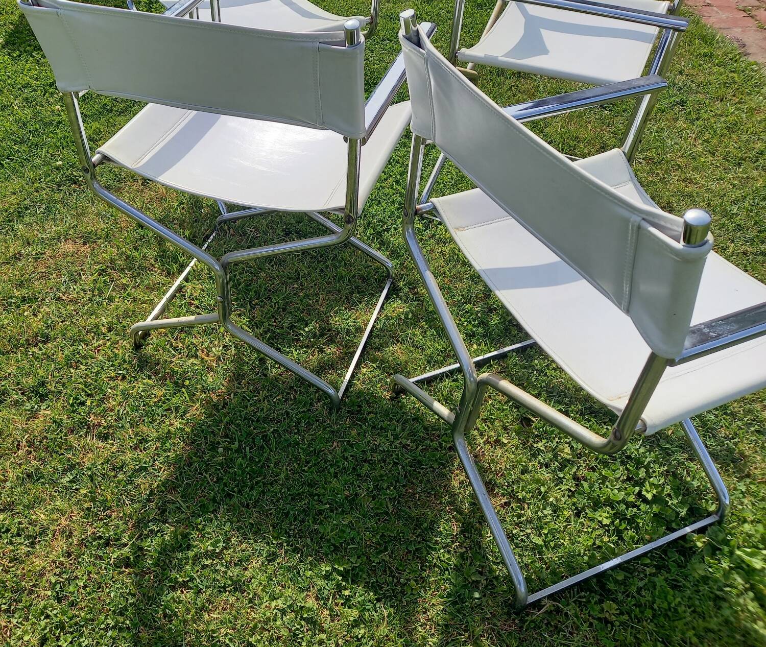 4 vintage charm leather director's armchairs