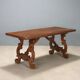 Old refectory table in stained walnut oak, Italy, 20th century