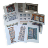 Charm of Marseille set of 12 large lithographs of buildings by C. d'Ortoli