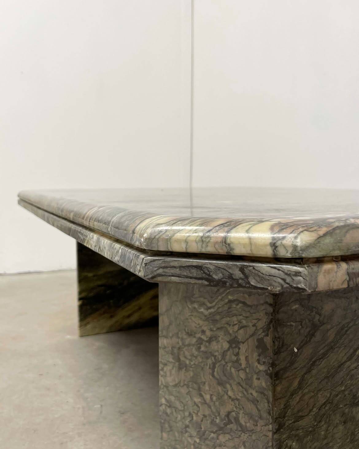 Vintage rectangular coffee table in marble