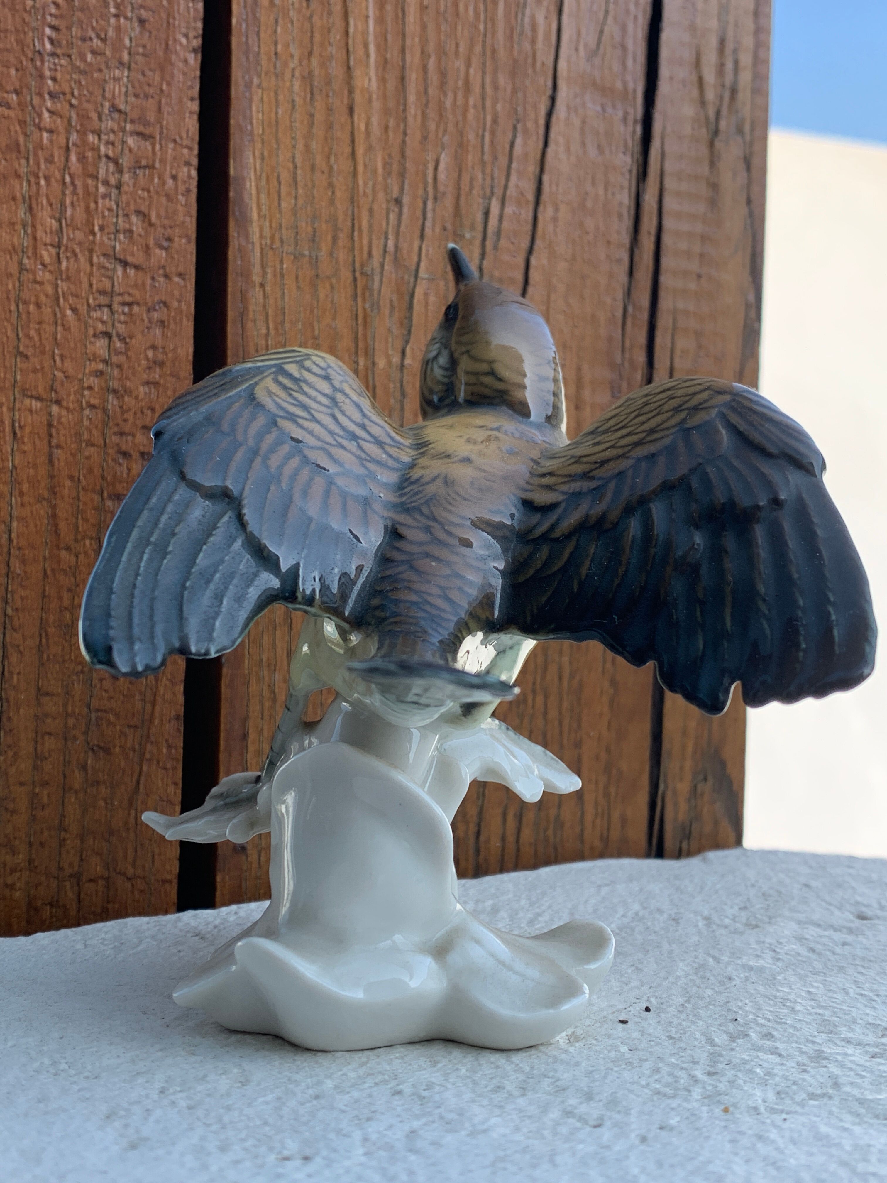 Bird numbered and signed Karl Ens, in Saxon porcelain, nineteenth century