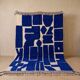 Handmade traditional Berber rug 2/3 m blue
