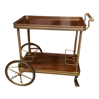 Servant table in gilded metal and mahogany mid-twentieth century