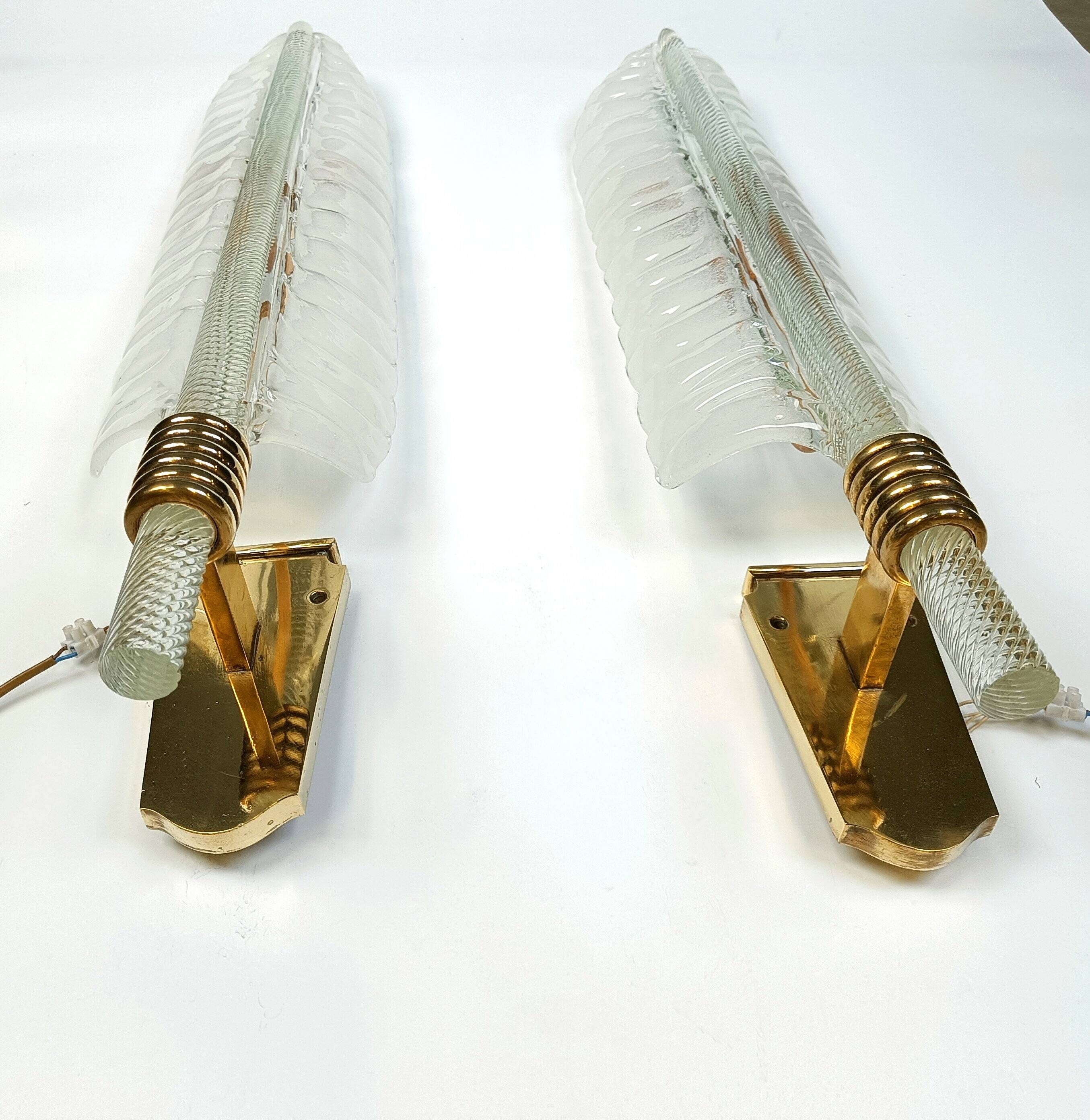 Pair of large wall lamps by Andre Arbus & Veronese, 1950s