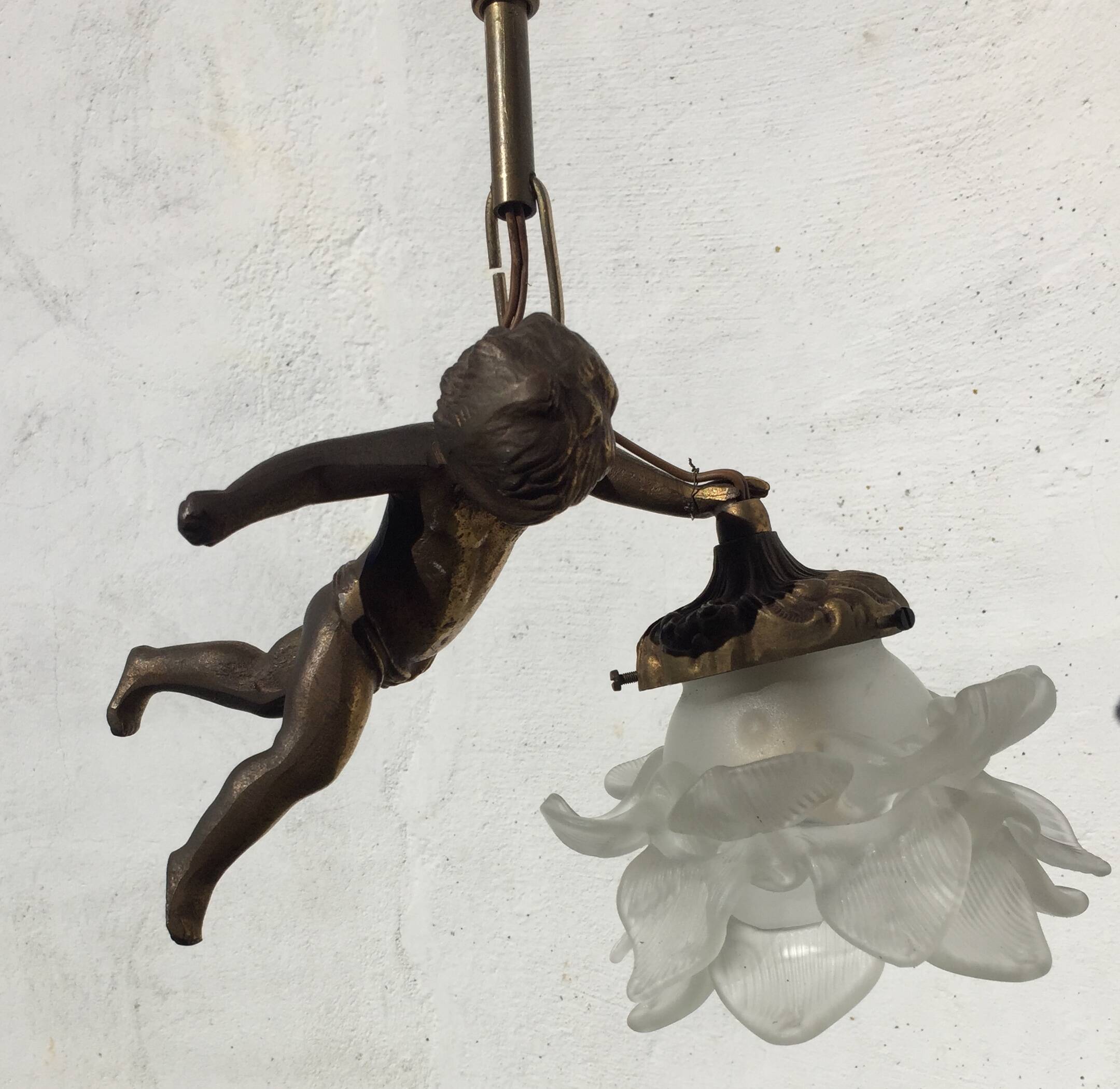 Bronze cherub chandelier