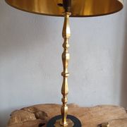 Lampe vintage marbre noir et laiton 1960