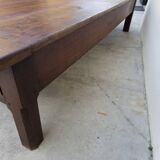Rustic farmhouse coffee table with two drawers, solid oak, 19th century - 1.97m