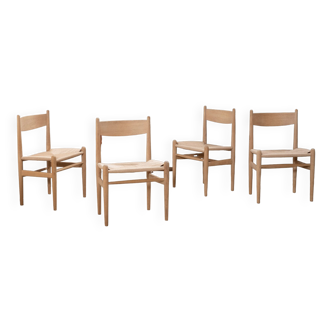 4 chaises CH36 d'Hans J. Wegner par Carl Hansen & Son