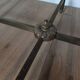 Round coffee table neo-classic 50s brass & glass