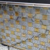 English woven metal magazine rack