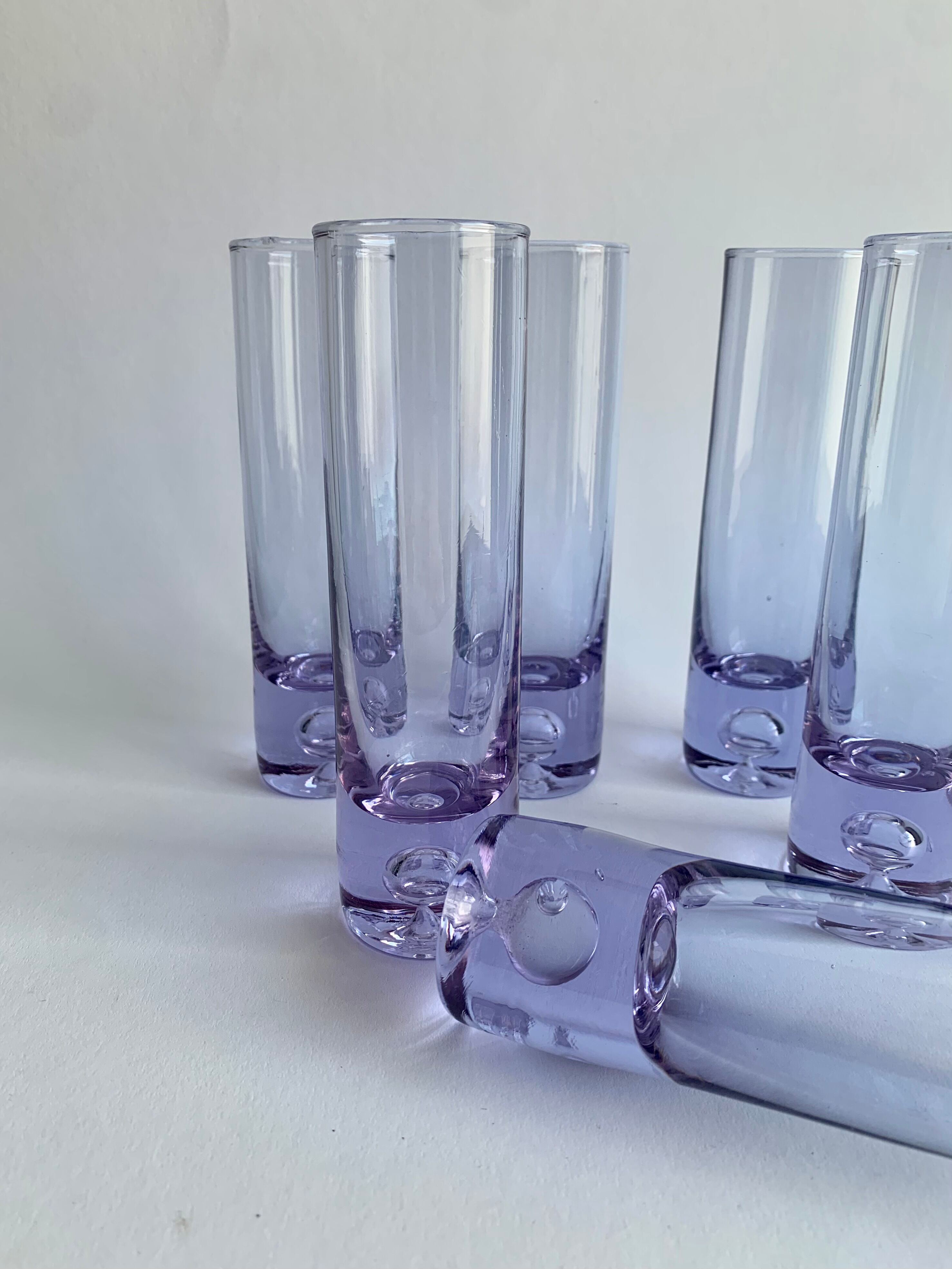 Set of 6 Alexandrit glasses designed by Sergio Asti for Arnolfo di Cambio,