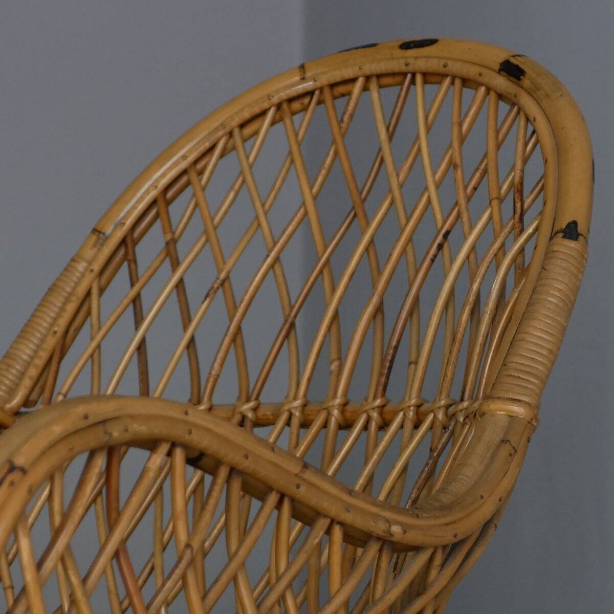 Fauteuil en rotin Gervasoni, années 1960