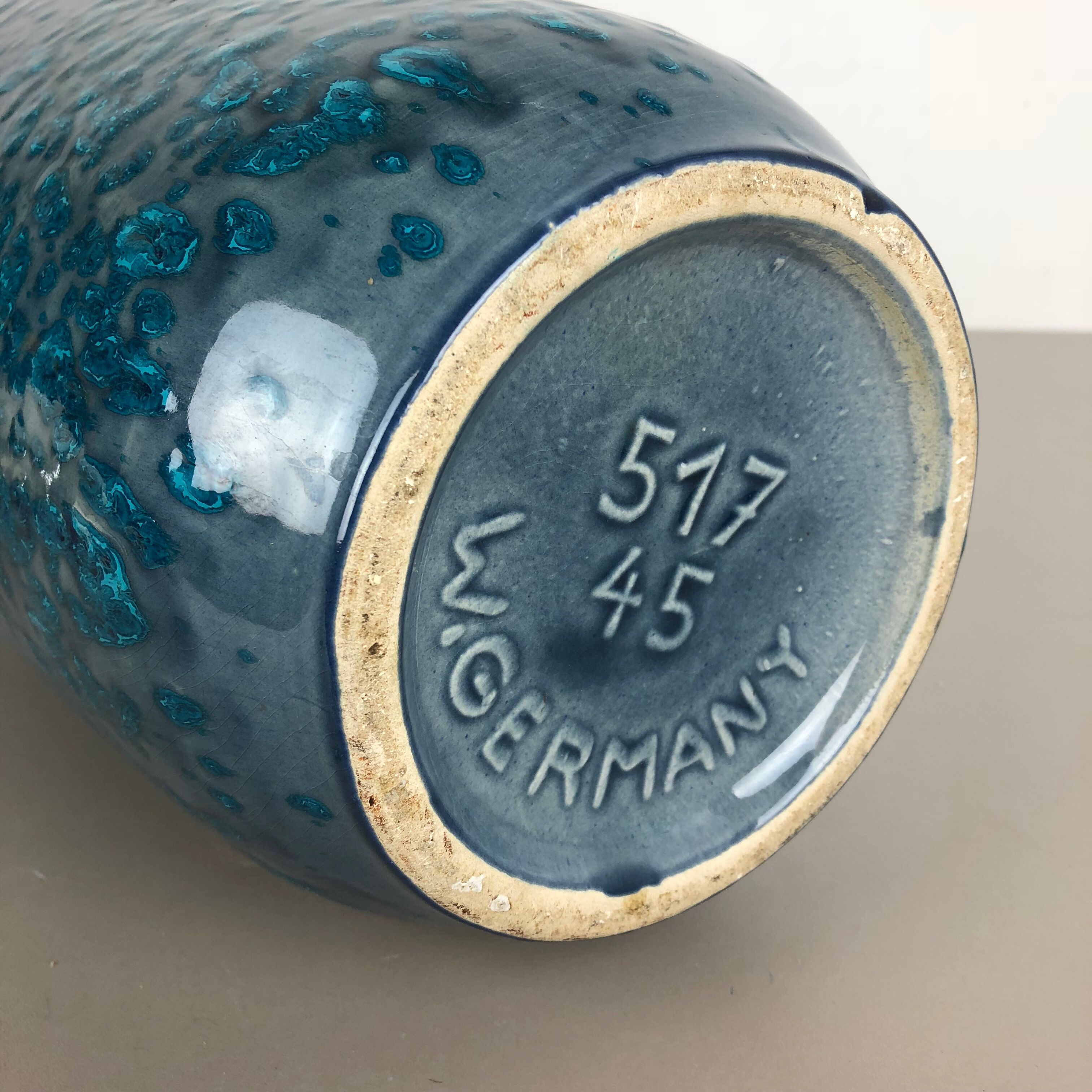 Fat lava multi-color 517-45 vase made by Scheurich, 1970s