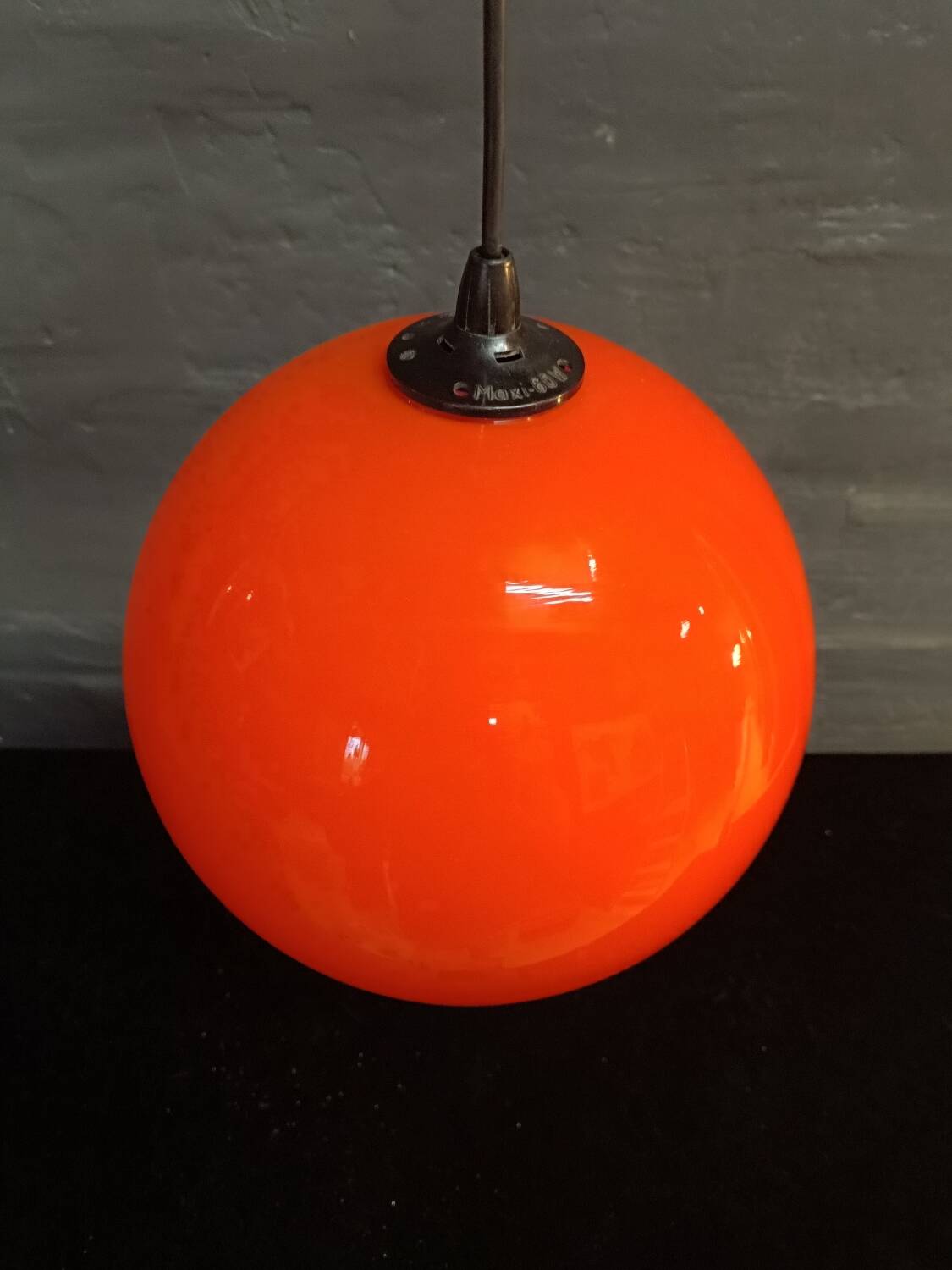 Vintage orange sphere chandelier