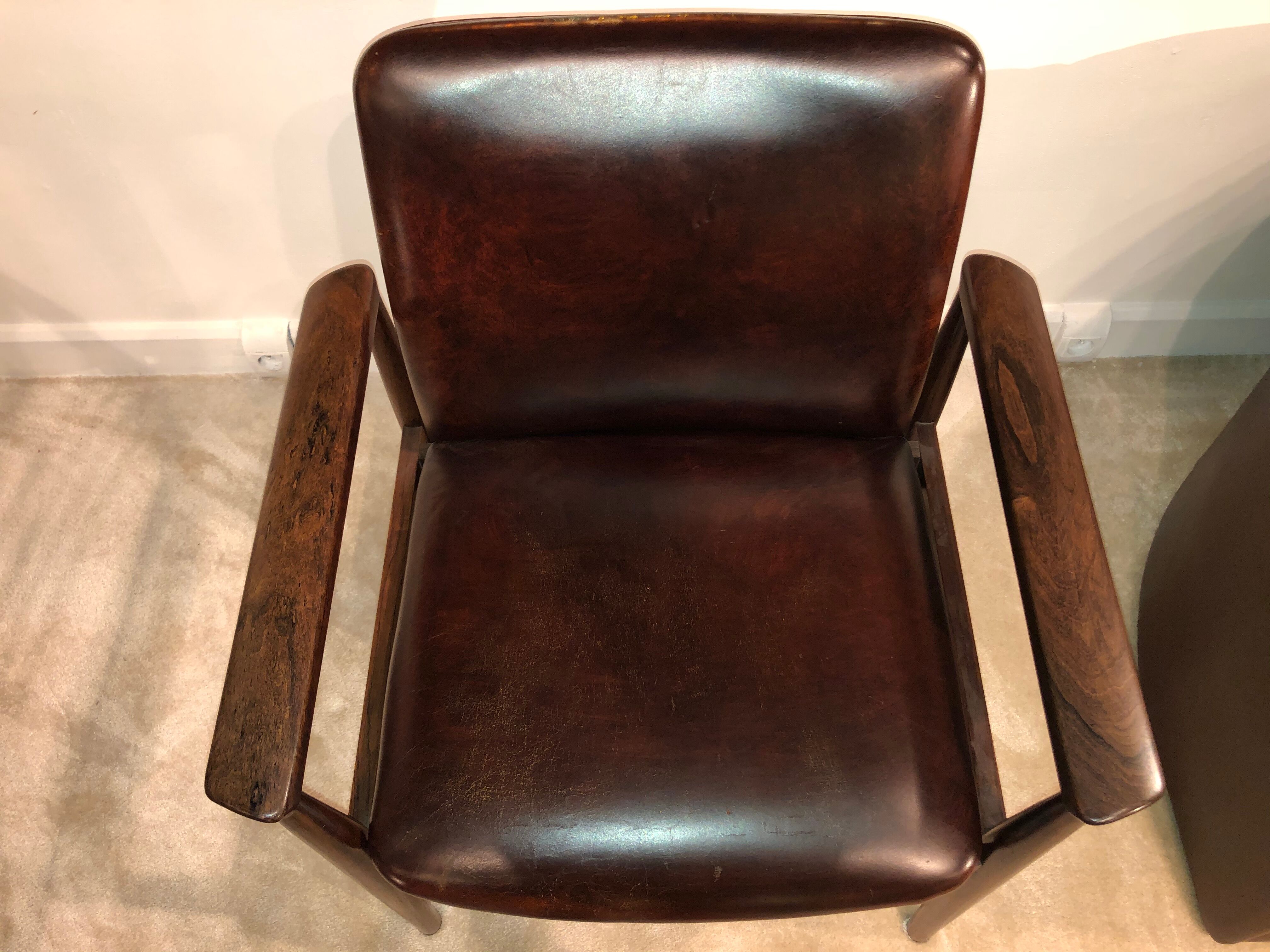Finn Juhl's "Diplomat" armchair from the 1960s in solid rosewood and leather