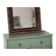 Antique mirror with a carved and painted wooden frame