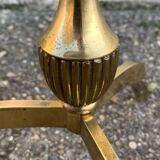Vintage brass and glass pedestal table