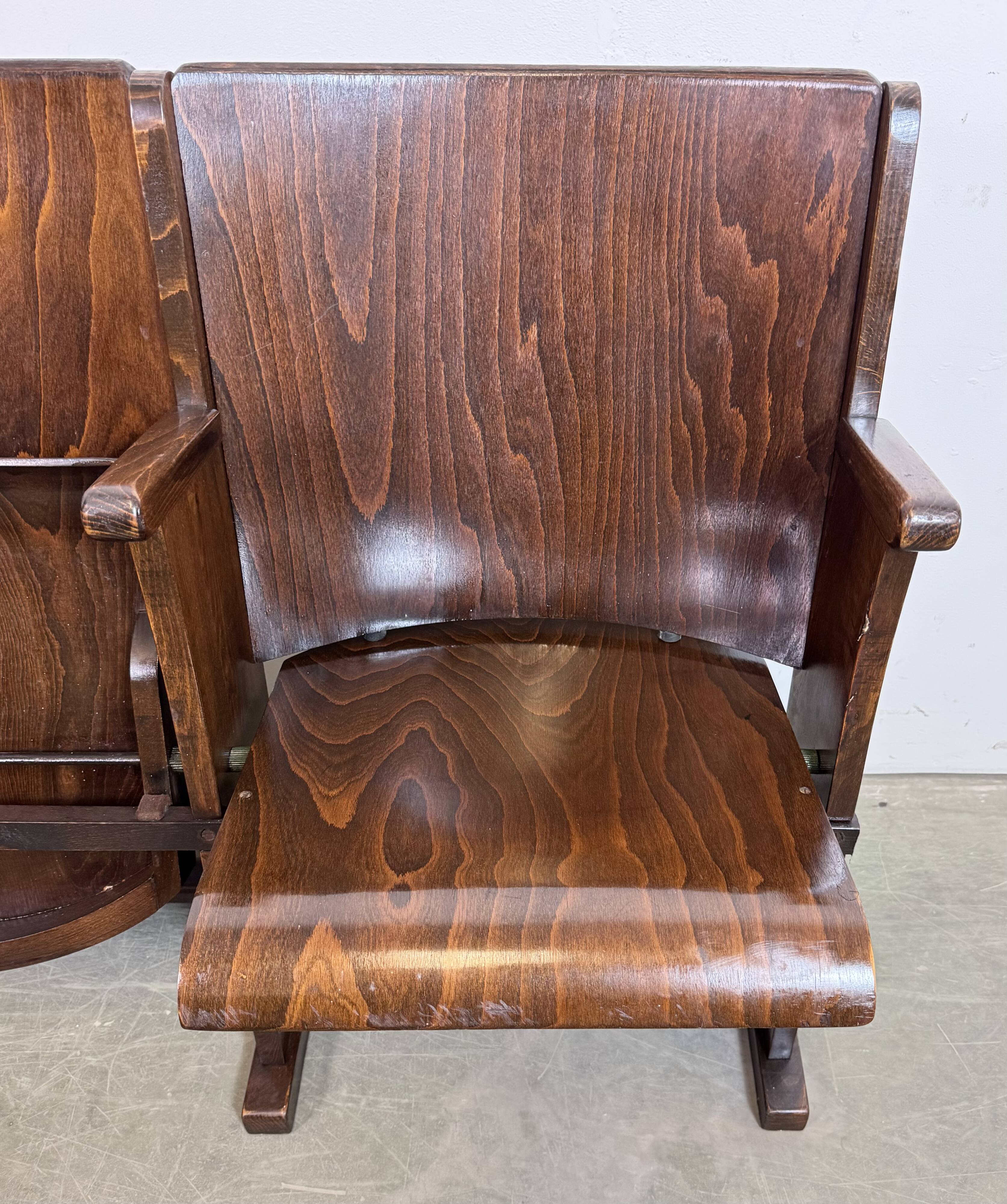 Vintage two-seat cinema bench from ton, 1960s